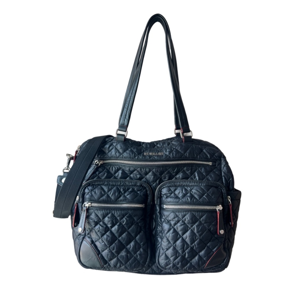 MZ Wallace Quilted Nylon Crosby City Shoulder Bag in Black